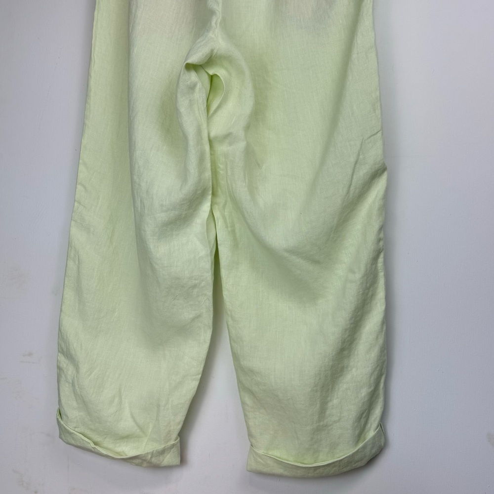 NWT J.Jill Love Linen Relaxed Pants Sz Large Lemon Lime Cuffed Hem - Picture 10 of 13